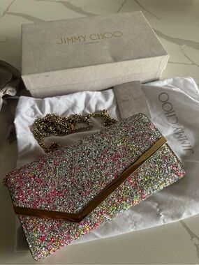 Jimmy Choo Emmie Sparkle Clutch Bag